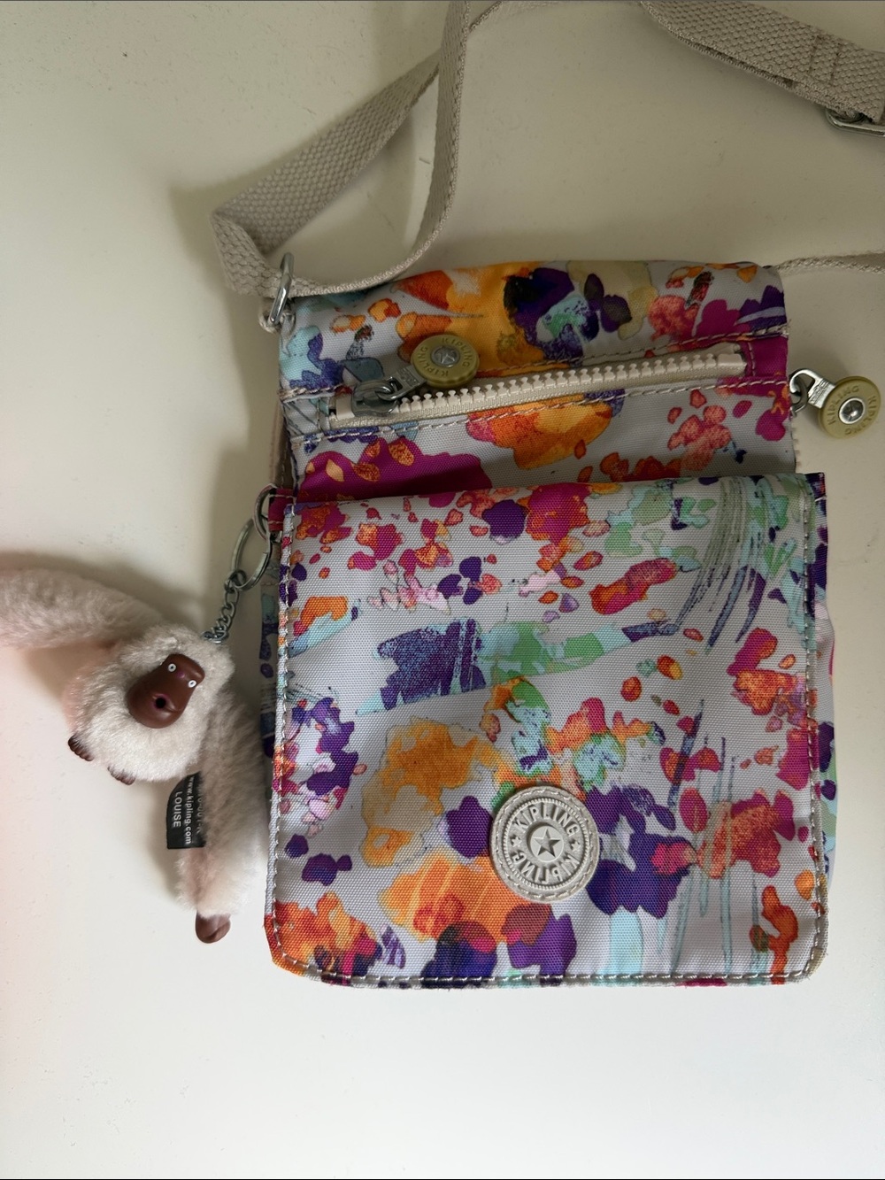Kipling Multicolor Floral Print Crossbody Bag